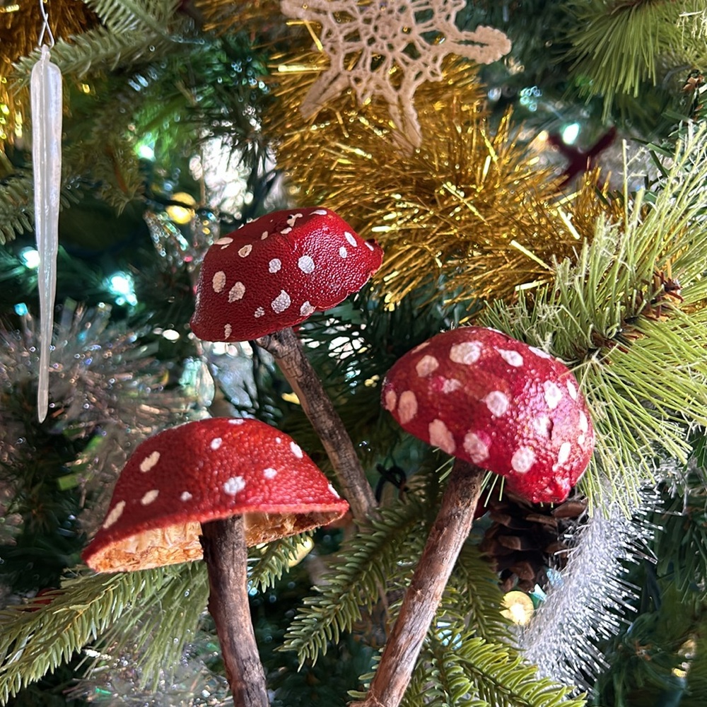Set of 3 Handmade Mushrooms 🍄 Handpainted Decor Seasonal Vibes Amanita Muscaria
